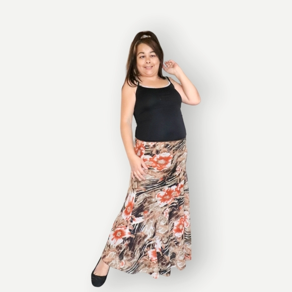 METFO WEAR WOMENS LARGE EARTH TONE MAXI SKIRT - Picture 8 of 8